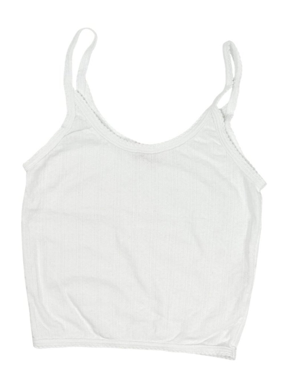 Goldie Pointelle Ellie Cropped Cami in White
